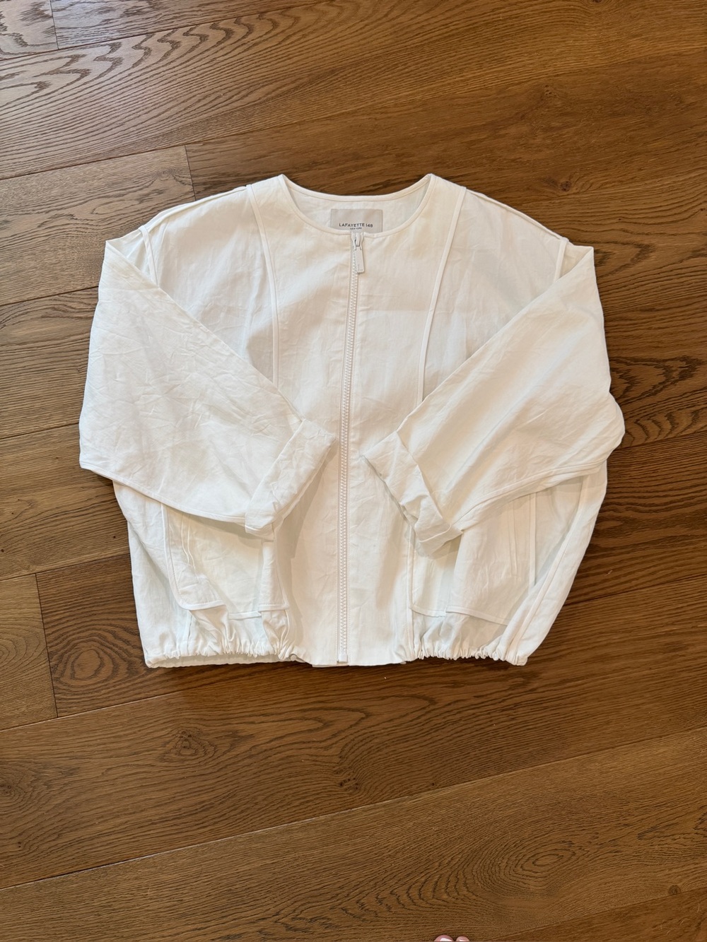 Lafayette 148 White Oversized Poplin Jacket - Size L